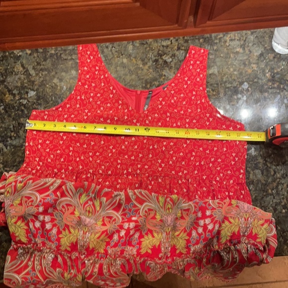 Red , floaty sleeveless dress. - Picture 8 of 8